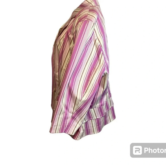 Lane Bryant blazer lavender stripe 3/4 sleeves summer office wear causal… - Picture 5 of 10